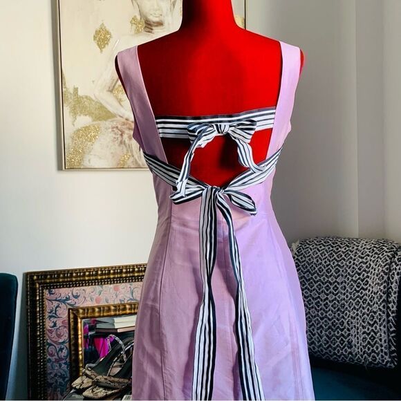 TARA JARMON PINK SILK MIDI DRESS - Picture 3 of 12